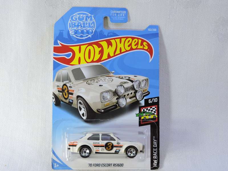 Hot Wheels FORD ESCORT RS1600  ( Whit Gum Ball 3000 ) Long card