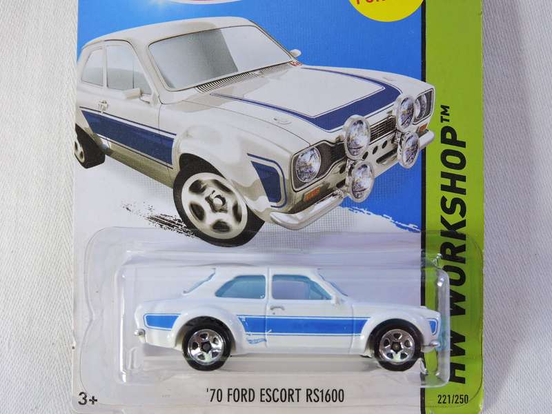Hot Wheels FORD ESCORT RS1600  ( White with Blue stripe ) Long card