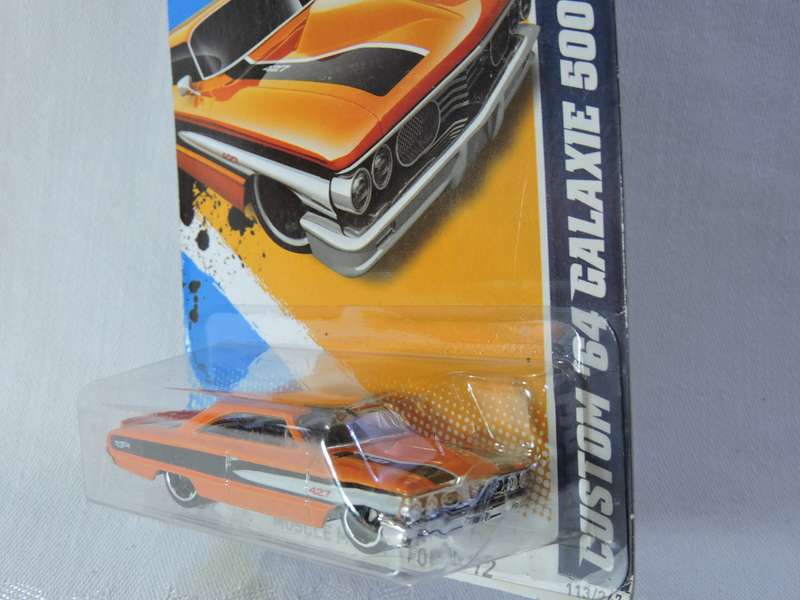 Hot Wheels FORD GALAXIE 500 Muscle Mania ( Orange Black stripe #427 )  Long Card