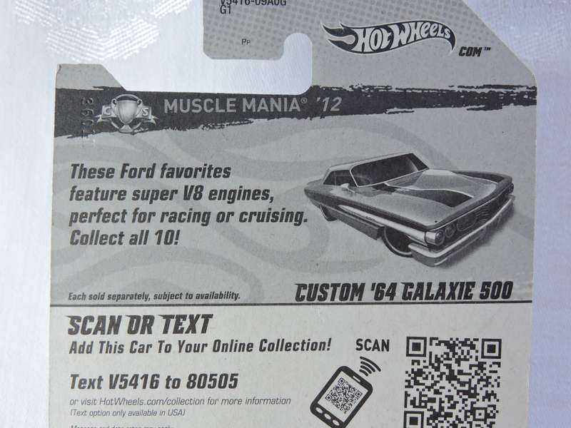 Hot Wheels FORD GALAXIE 500 Muscle Mania ( Orange Black stripe #427 )  Long Card