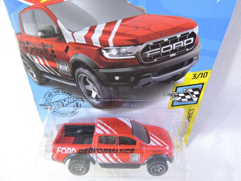 Hot Wheels FORD Ranger Raptor Pickup Bakkie ( Red. Ford Performance ) Long Card.