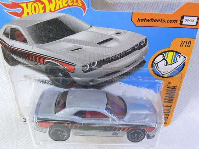 Hot Wheels DODGE Challenger ( Silver with Black & Red stripe)