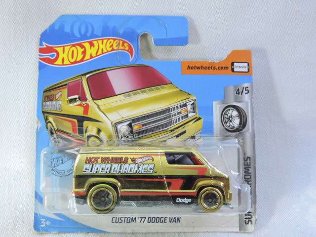 Hot Wheels CUSTOM 77 DODGE VAN ( Gold ) Super Chromes   Awesome Model