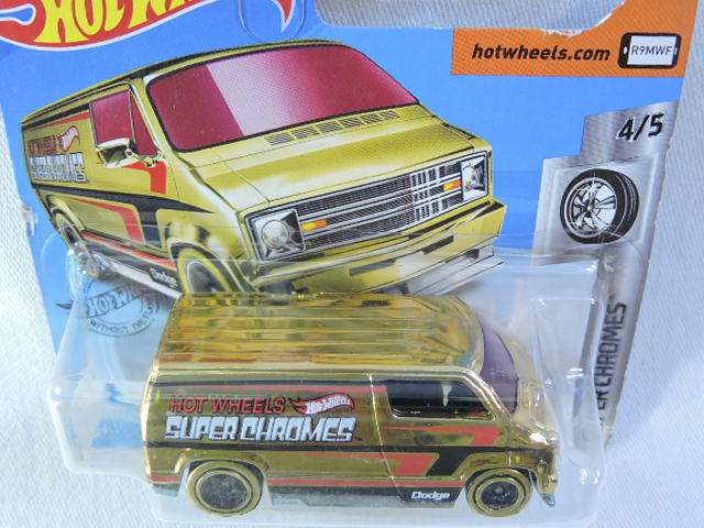 Hot Wheels CUSTOM 77 DODGE VAN ( Gold ) Super Chromes   Awesome Model