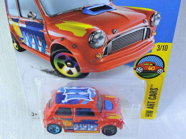 Hot Wheels  MORRIS MINI ( Red Art Car ) Long Card
