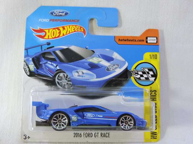 Hot Wheels FORD GT RACE ( Blue with White stripe #16 )