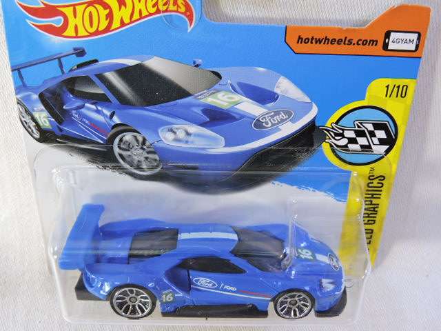 Hot Wheels FORD GT RACE ( Blue with White stripe #16 )
