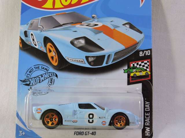 Hot Wheels FORD GT-40 ( Blue GULF #8 ) Long Card