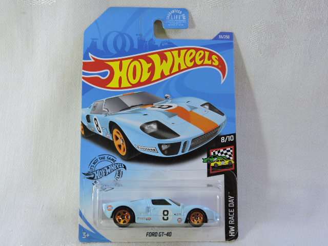 Hot Wheels FORD GT-40 ( Blue GULF #8 ) Long Card