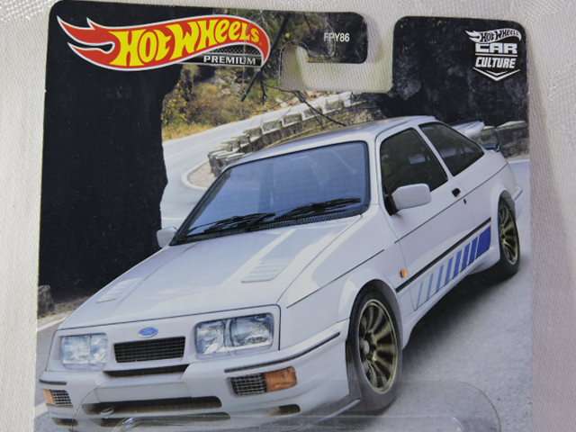 Hot Wheels FORD SIERRA COSWORTH ( White ) Long Card  Car Culture Premium