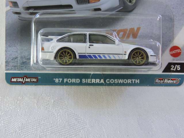 Hot Wheels FORD SIERRA COSWORTH ( White ) Long Card  Car Culture Premium