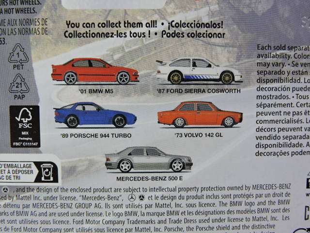 Hot Wheels FORD SIERRA COSWORTH ( White ) Long Card  Car Culture Premium