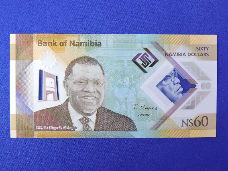 Bank of Namibia  $60 Sixty Dollar Bank note in perfect UNC condition.
