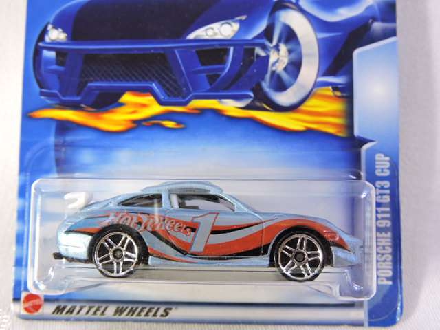 Hot Wheels PORSCHE 911 GT3 CUP ( Blue #1 ) Long Card
