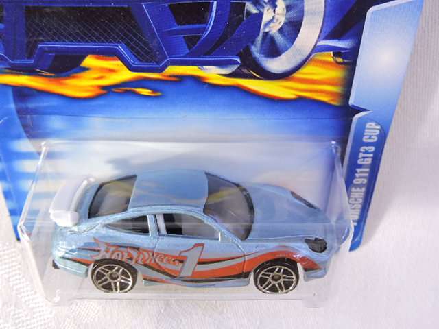 Hot Wheels PORSCHE 911 GT3 CUP ( Blue #1 ) Long Card