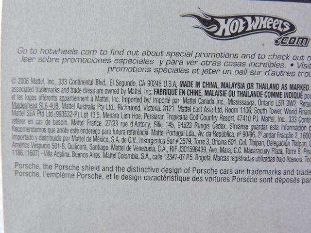 Hot Wheels PORSCHE 911 GT3 Cup ( Red ) Long Card