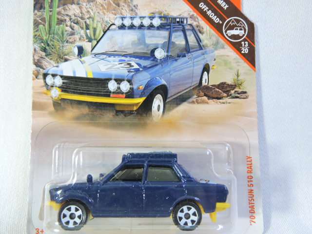 Matchbox DATSUN 510 RALLY ( Dark Blue ) Long card Like Nissan Like Hot Wheels