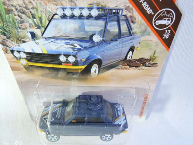 Matchbox DATSUN 510 RALLY ( Dark Blue ) Long card Like Nissan Like Hot Wheels