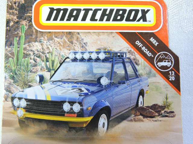 Matchbox DATSUN 510 RALLY ( Dark Blue ) Long card Like Nissan Like Hot Wheels