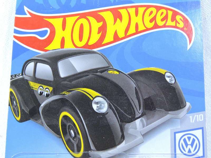 Hot Wheels VW VOLKSWAGEN BEETLE KAFER RACER ( Matt black  ) Mooneyes  Long Card