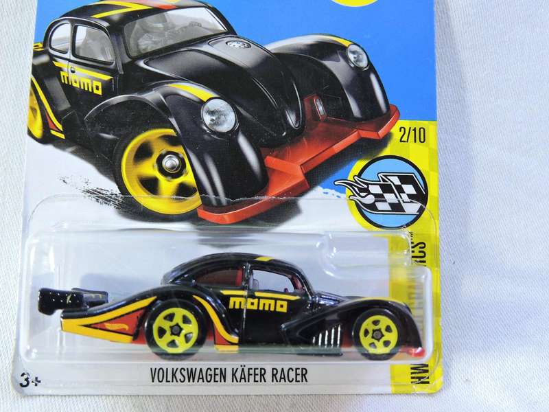 Hot Wheels VW VOLKSWAGEN BEETLE KAFER RACER ( Gloss black MOMO ) HW Month 2017 Long Card