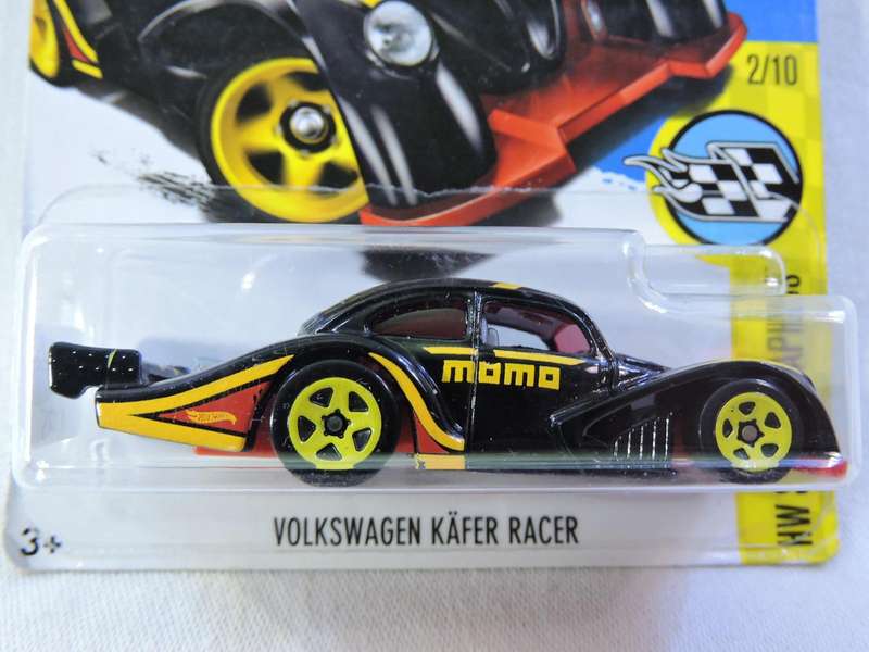 Hot Wheels VW VOLKSWAGEN BEETLE KAFER RACER ( Gloss black MOMO ) HW Month 2017 Long Card