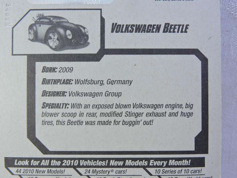 Hot Wheels Volkswagen VW BEETLE ( Monster engine Maroon )  Long Card