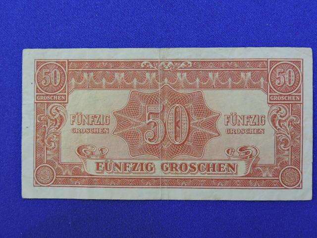 Austria Fifty Groschen Bank Note  1944 Circulated  Austrian