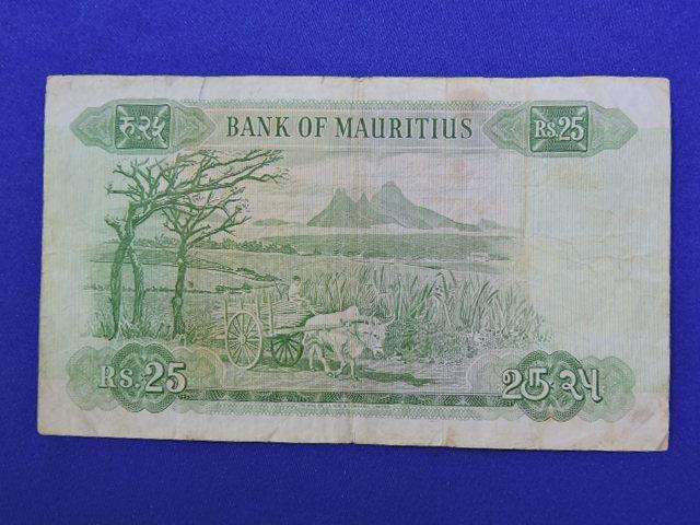 Bank of Mauritius 25 Twenty Five Rupees Bank Note