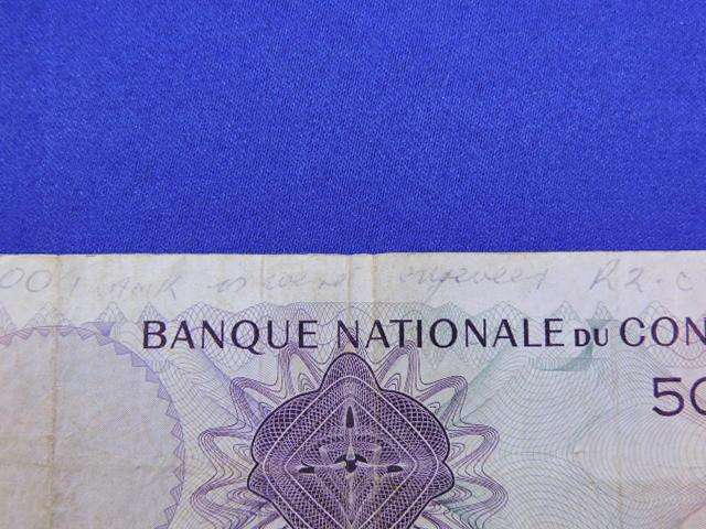 National Bank of Congo 500 Francs Bank note  Very Rare   Dated 1961