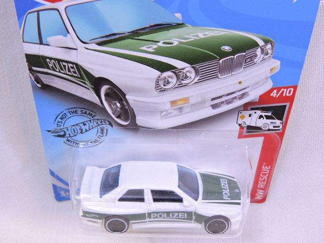 Hot wheels BMW M3 Boxie shape ( White  Polizei )  Long Card