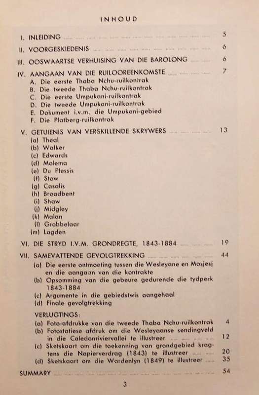 DIE RUILKONTRAKTE IN 1833-34 AANGEGAAN TUSSEN MOSJESJ EN DIE WESLEYANE - I.S.J. VENTER (1960)