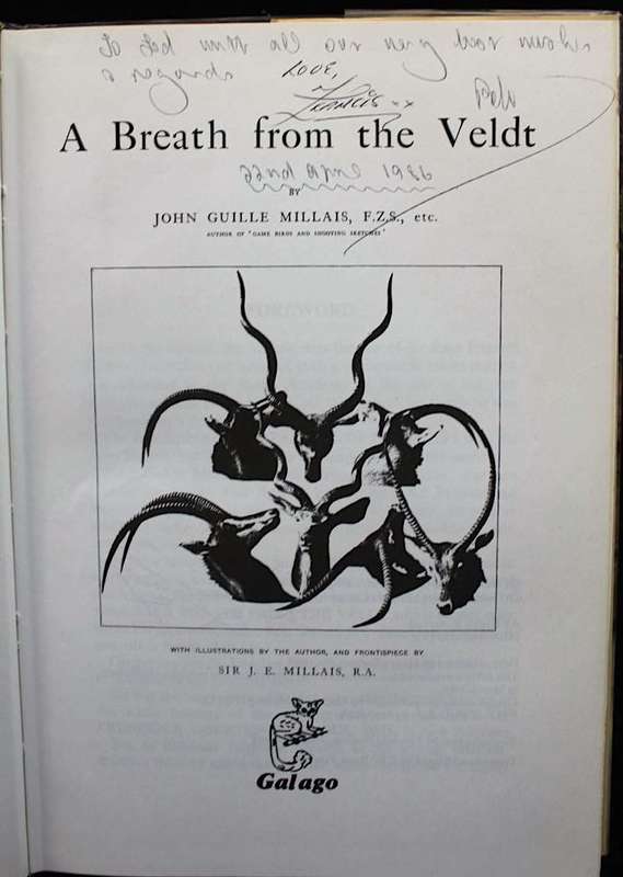 A BREATH FROM THE VELDT - J.G. MILLAIS - FACSIMILE REPRINT OF 1895 EDITION SIGNED BY EDITOR & ARTIST