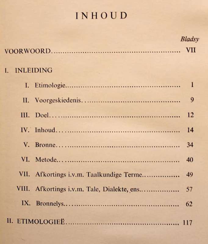 AFRIKAANSE ETIMOLOGIEE - S.P.E. BOSHOFF & G.S. NIENABER (1967)