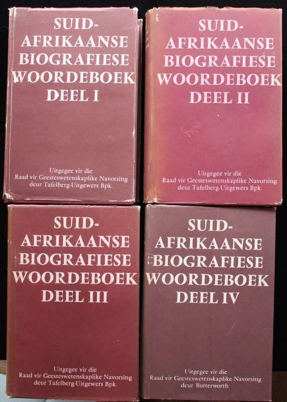 SUID-AFRIKAANSE BIOGRAFIESE WOORDEBOEK - DEEL 1, 2, 3, en 4