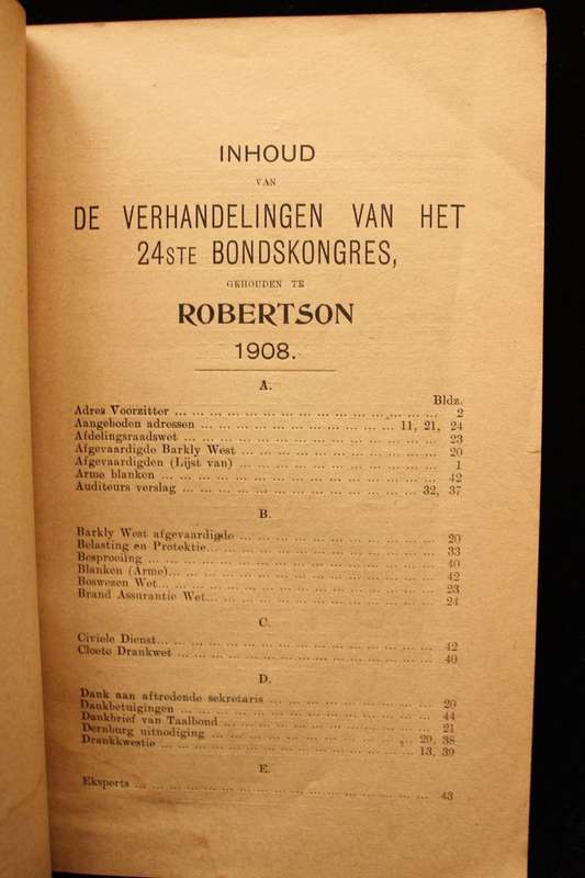 AFRIKAANDER BOND EN BOEREN VERENIGING 24STE VERGADERING 1908