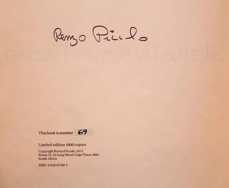 SILENCE - RENZO PICCOLO (1975) - LIMITED EDITION & SIGNED
