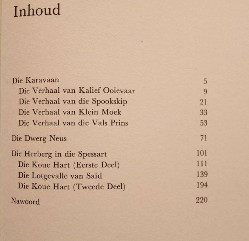 DIE MOOISTE VERHALE VAN HAUFF (1969) - VERTAAL DEUR PIETER W. GROBBELAAR