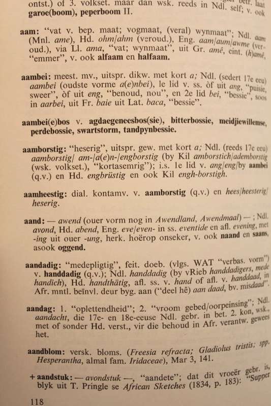 AFRIKAANSE ETIMOLOGIEE - S.P.E. BOSHOFF & G.S. NIENABER (1967)