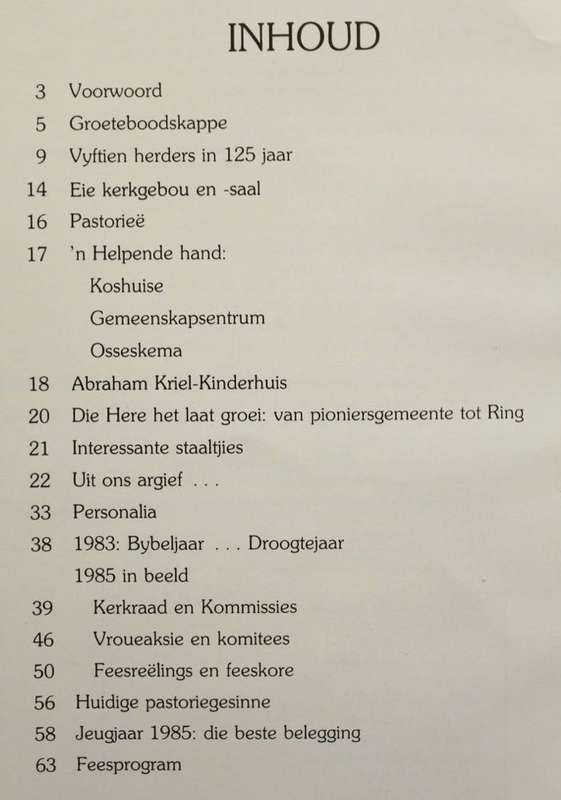 GEDENKALBUM VAN DIE NED. GEREF. GEMEENTE WATERBERG 1860-1985 - GETEKEN