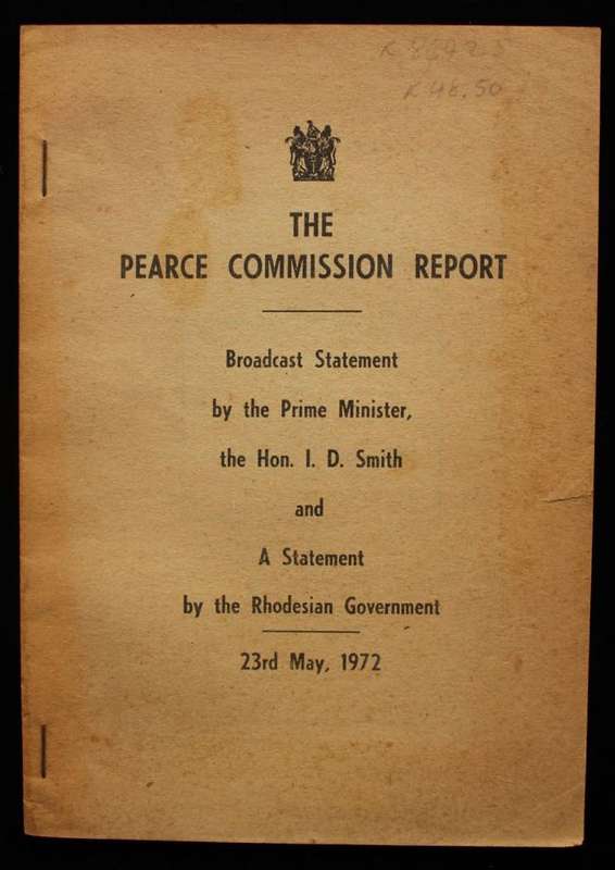 THE PEARCE COMMISSION REPORT - BROADCAST STATEMENT BY THE PRIME MINISTER IAN SMITH