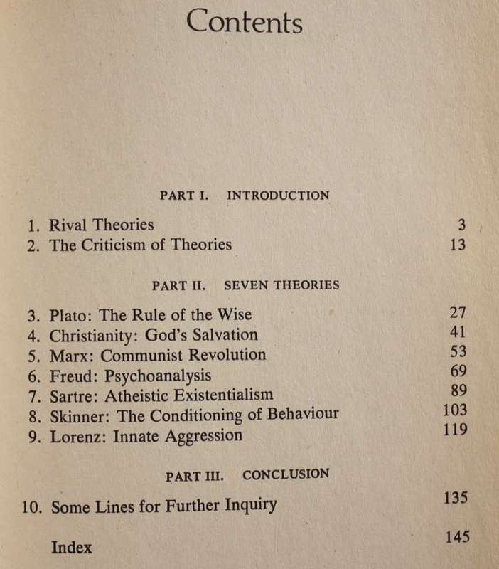 SEVEN THEORIES OF HUMAN NATURE by Leslie Stevenson - Freud, Lorenz, Marx, Sartre, Skinner, Plato