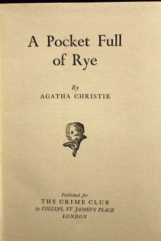 A POCKET FULL OF RYE - AGATHA CHRISTIE (1953) 1st ed.