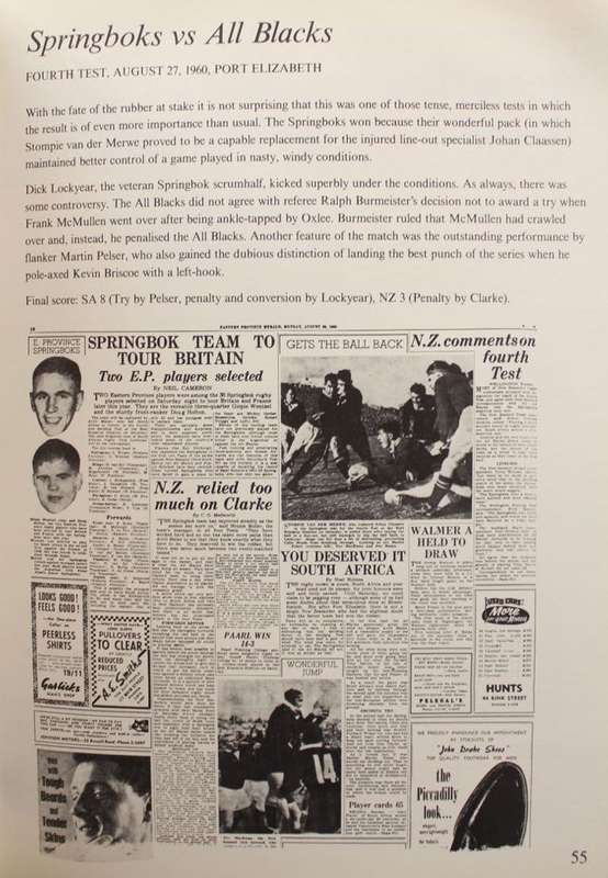 GREAT SPRINGBOK RUGBY TESTS - 100 YEARS OF HEADLINES