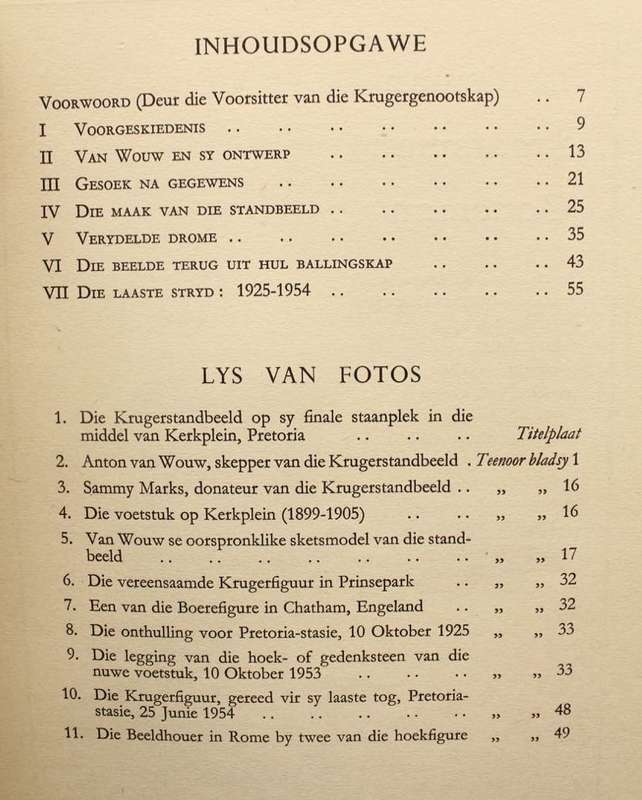 DIE GESKIEDENIS VAN DIE KRUGERSTANDBEELD - J.H. BREYTENBACH (1954)