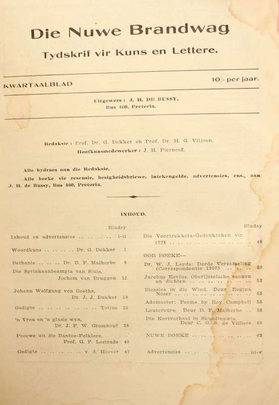 DIE NUWE BRANDWAG - DEEL IV. NO. I - MEI 1932