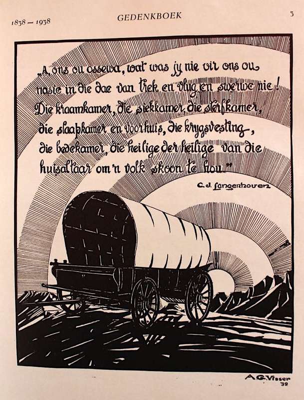 GEDENKBOEK VAN DIE OSSEWATREK 1838-1938 - D. MOSTERT (met oorspronklike glipkassie!)