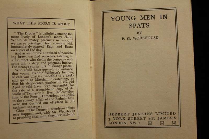 YOUNG MEN IN SPATS - P. G. WODEHOUSE (1936) - 1st ed.