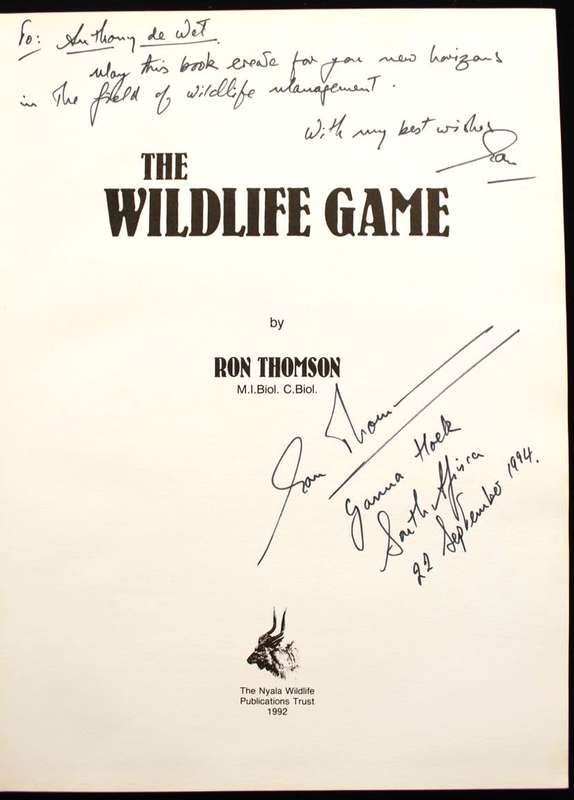 THE WILDLIFE GAME by Ron Thomson - SIGNED & INSCRIBED