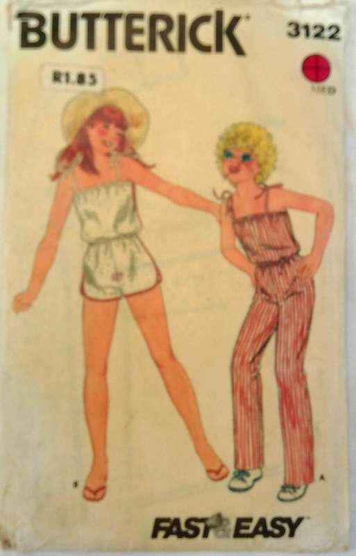 BUTTERICK 3122 GIRLS JUMPSUIT SIZE: MEDIUM 8-10 YEARS COMPLETE-UNCUT-F/FOLDED
